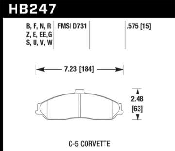 Picture of Hawk 2008-2009 Cadillac XLR Platinum HPS 5-0 Front Brake Pads