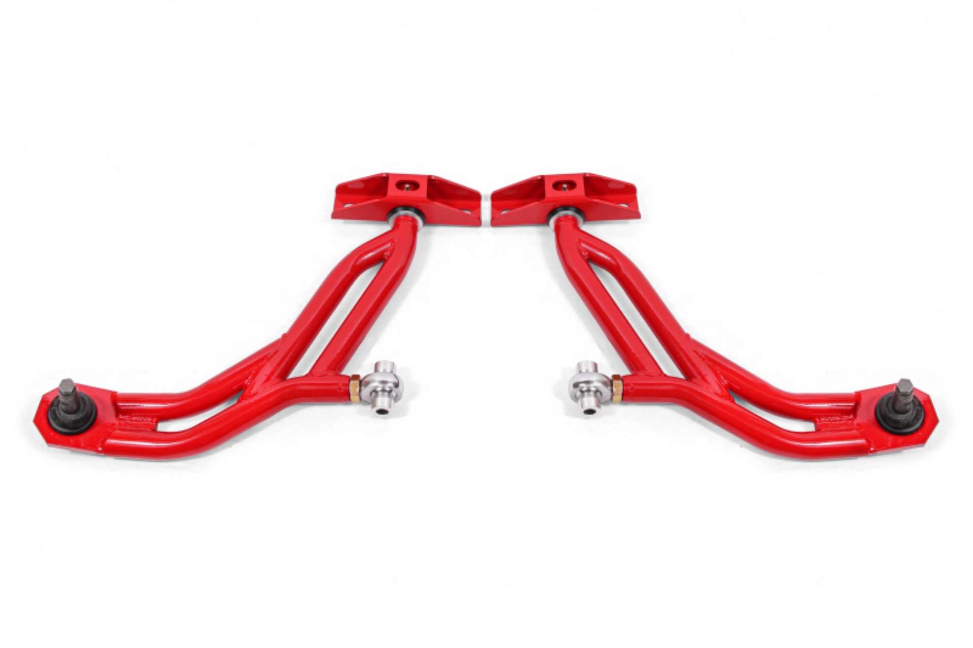 Picture of BMR 10-14 Ford Mustang Adj- Lower A-Arms w- Delrin-Rod End - 19mm Tall Ball Joint - Red