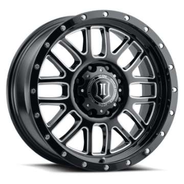 Picture of ICON Alpha 20x9 5x150 16mm Offset 5-625in BS Gloss Black Milled Spokes Wheel