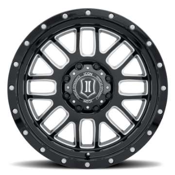 Picture of ICON Alpha 20x9 5x150 16mm Offset 5-625in BS Gloss Black Milled Spokes Wheel