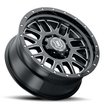 Picture of ICON Alpha 20x9 6x135 16mm Offset 5-625in BS Gloss Black Milled Spokes Wheel