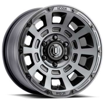 Picture of ICON Thrust 17x8-5 5x4-5 0mm Offset 4-75in BS Smoked Satin Black Tint Wheel