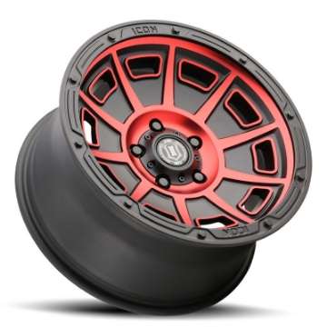 Picture of ICON Victory 17x8-5 5x5 -6mm Offset 4-5in BS Satin Black w-Red Tint Wheel