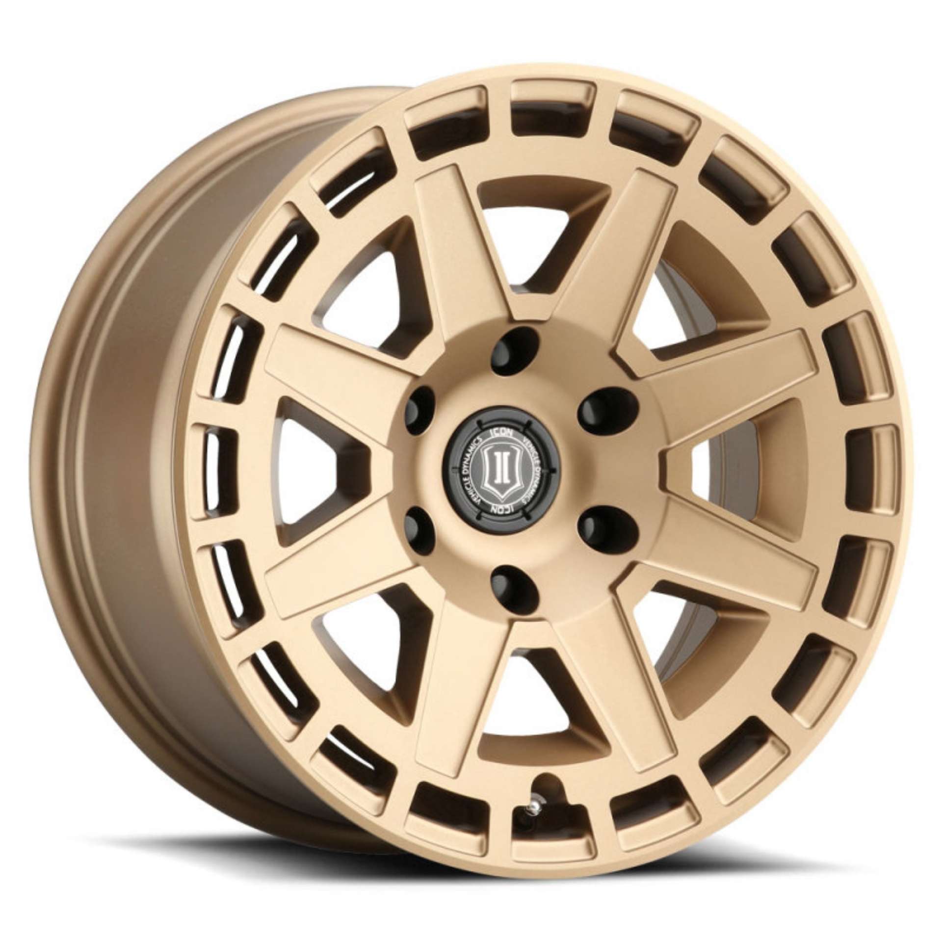 Picture of ICON Compass 17x8-5 5x5 -6mm Offset 4-5in BS Satin Brass Wheel