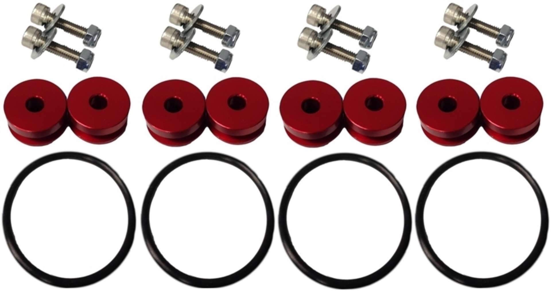 Picture of Torque Solution Billet Bumper Quick Release Kit Combo Red: Universal