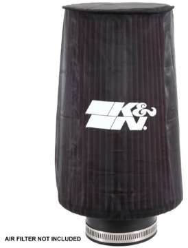 Picture of K&N Universal Round Tapered Filter Wrap - Black - 6in Base ID x 4-625in Top ID x 9in Height