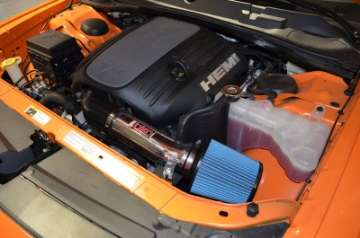 Picture of Injen 11-19 Dodge Challenger Hemi 5-7L V8 Wrinkle Black Power-Flow Air Intake System w-Heat Shield