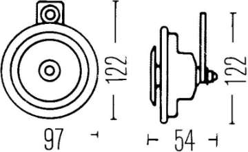 Picture of Hella Sharptone Horn Kit 12V 415-350Hz Yellow 3BB922000731 = H31000001 Min Qty 360