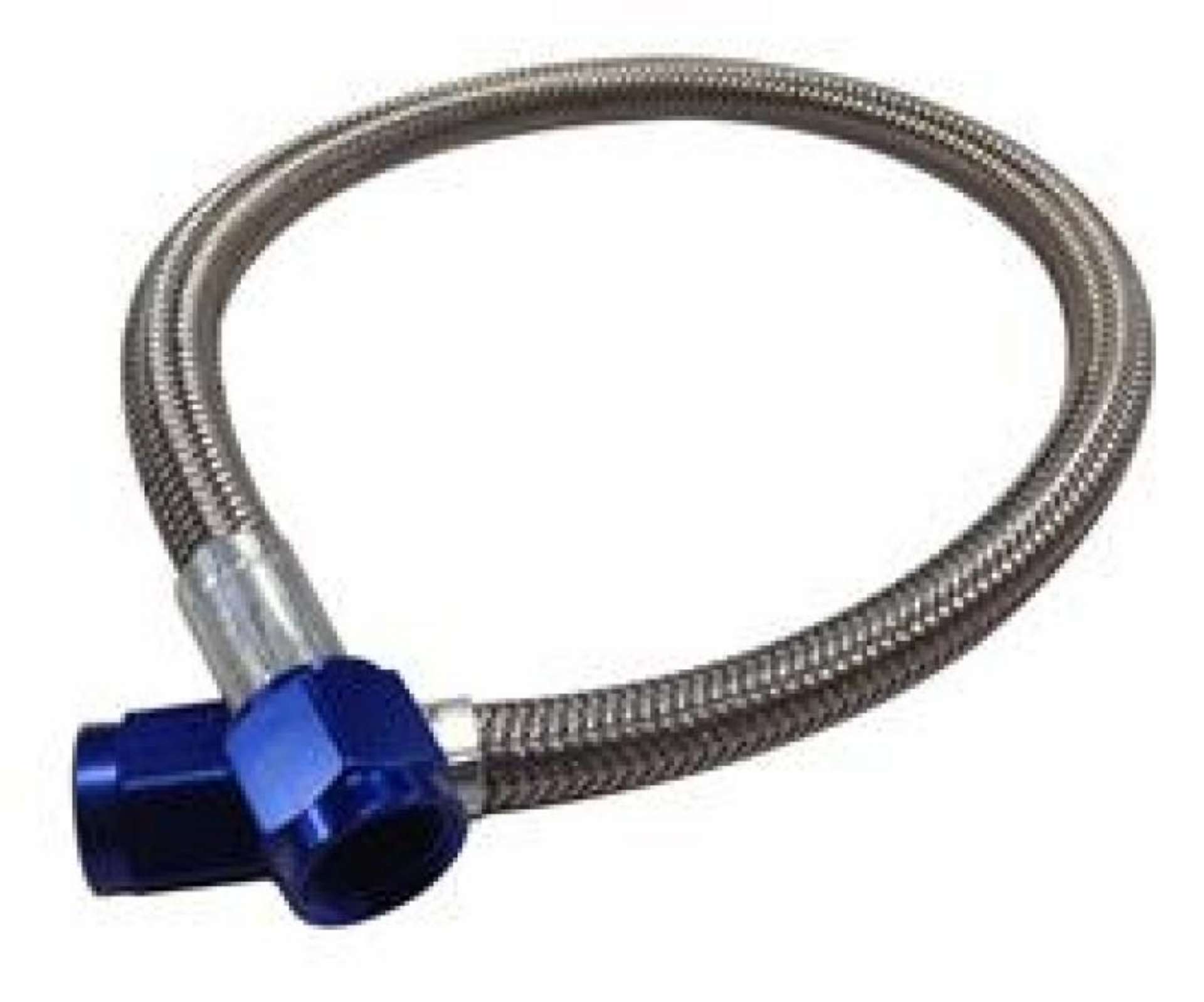 Picture of Fragola -4AN Hose Assembly Straight x Straight 36in Blue Nuts Nitrous Supply Line 3 Feet