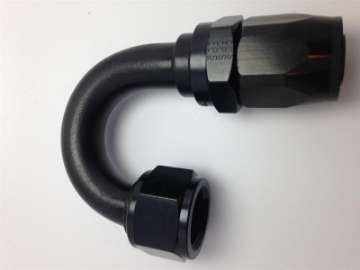 Picture of Fragola -6AN Nut x -8AN Hose 180 Degree Expanding Hose End - Black