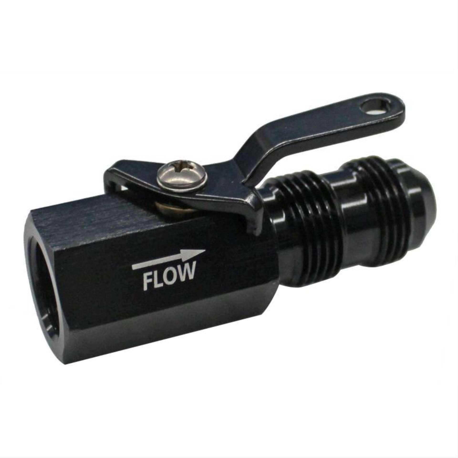 Picture of Fragola 3-8in NPT Female Inlet x -8AN Male Outlet On-Off Shut Off Valve