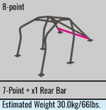 Picture of Cusco 91-00 Toyota Soarer Sfty21 Through Dash 7pt 2 Passenger Roll Cage - White S-O - No Cancel