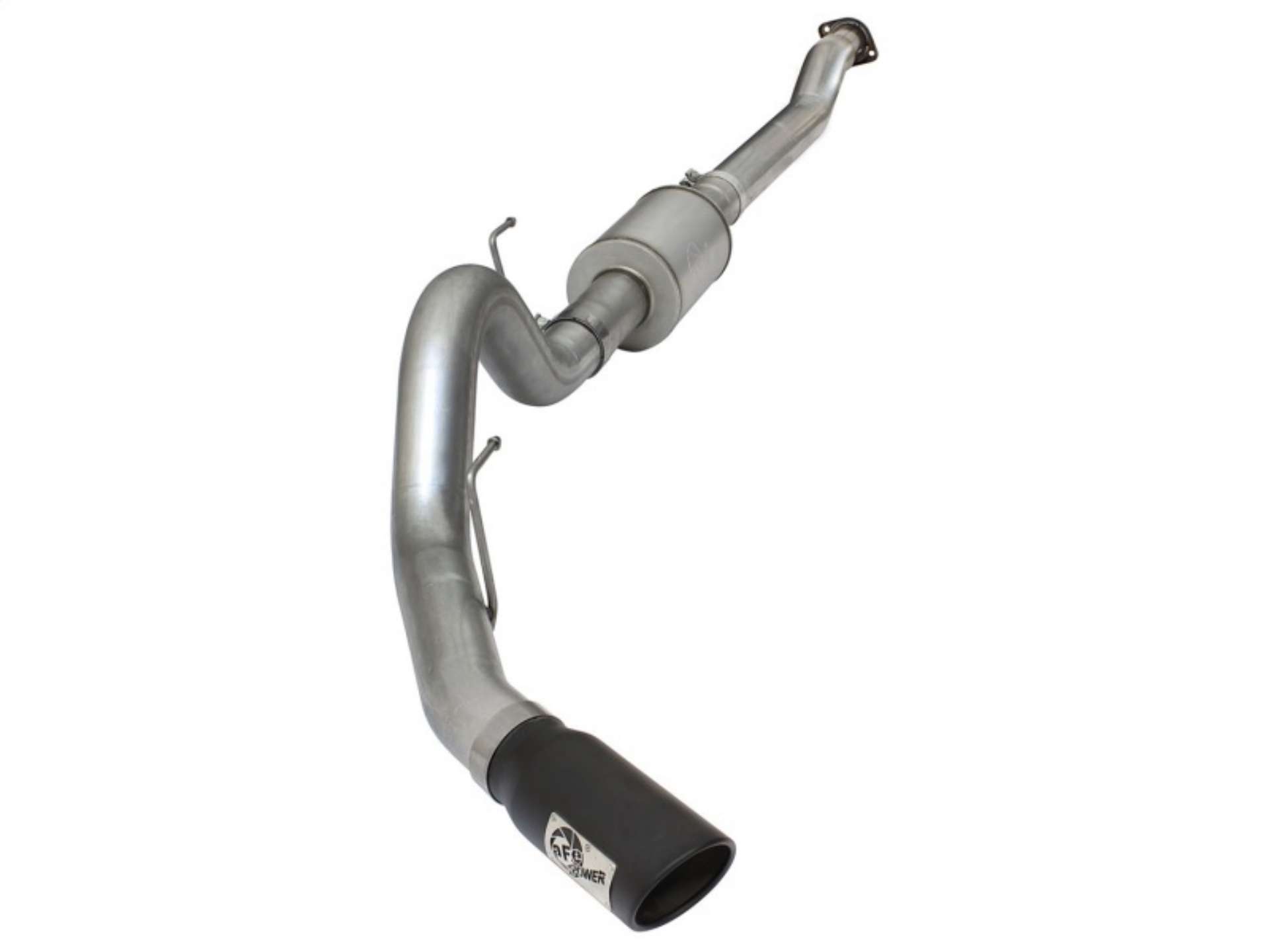 Picture of aFe Atlas Exhausts 4in Cat-Back Aluminized Steel Exhaust Sys 2015 Ford F-150 V6 3-5L tt Black Tip