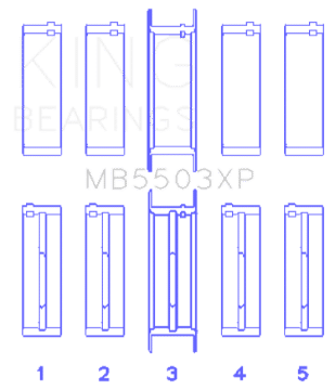 Picture of King Ford V8 351ci 5-8L 16V Size STD Performance Main Bearing Set