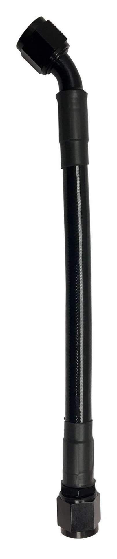 Picture of Fragola -6AN Ext Black PTFE Hose Assembly Straight x 45 Degree 30in