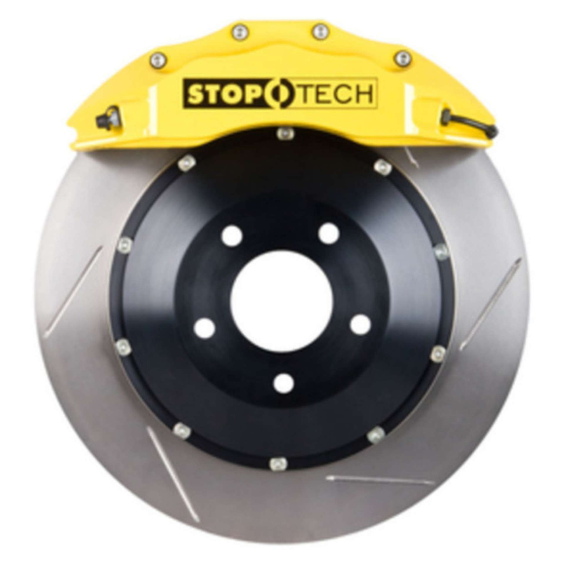 Picture of StopTech 06-09 Chevy Corvette Front BBK w- Yellow ST-60 Calipers Slotted 355x32mm Rotors SS Lines