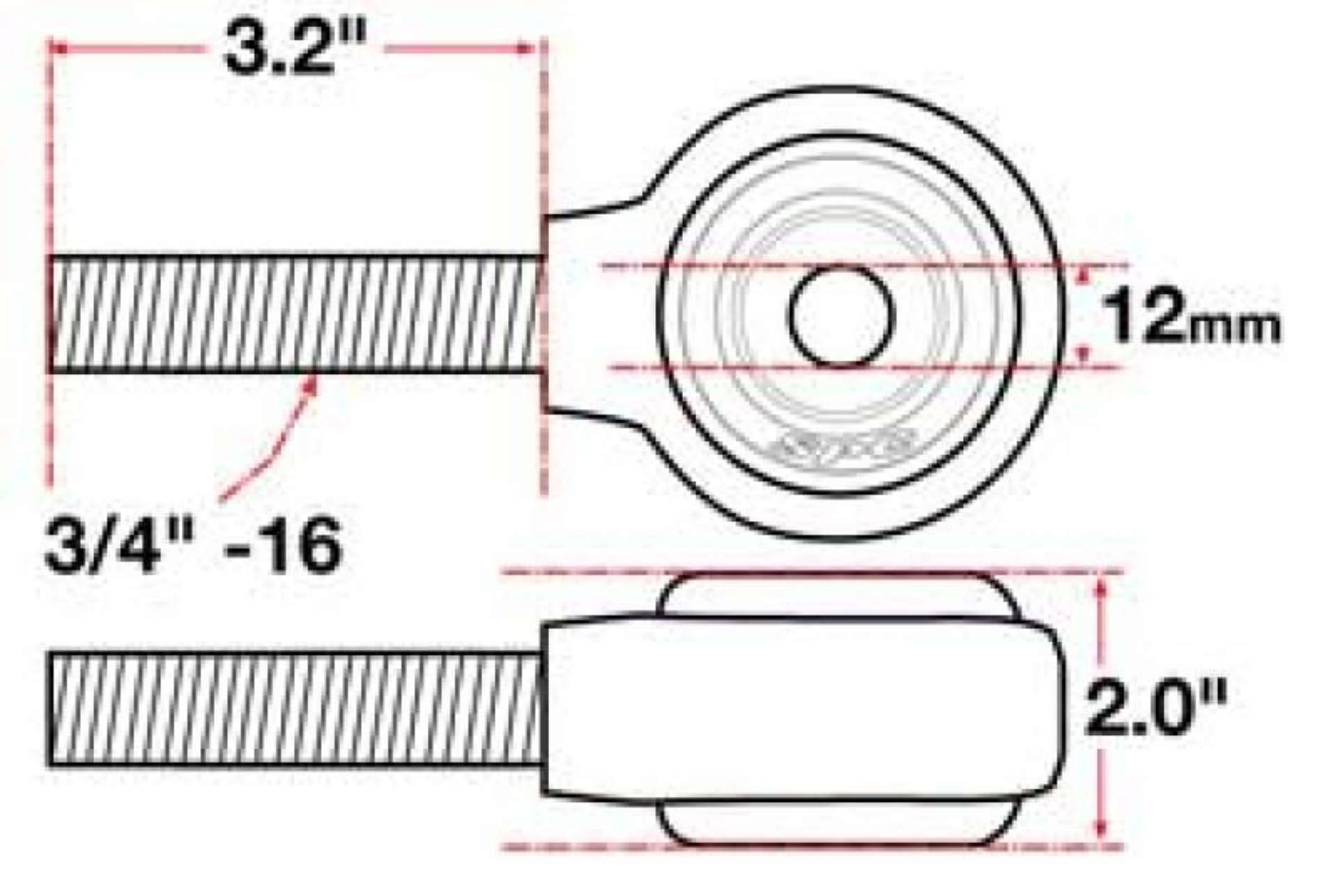 Picture of SPC Performance X Axis Sealed Flex Joint RH 3-4in-16x12mm BH x 2in W