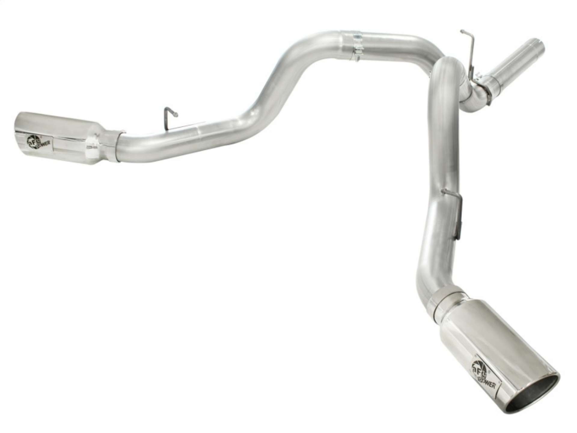 Picture of aFe MACHForce XP Exhaust Aluminized Dual Split DPF Back 11-15 GM Diesel Truck V8-6-6L td pol tip