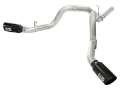 Picture of aFe MACHForce XP Exhaust Aluminized Dual Split DPF Back 11-15 GM Diesel Truck V8-6-6L td BLK tip