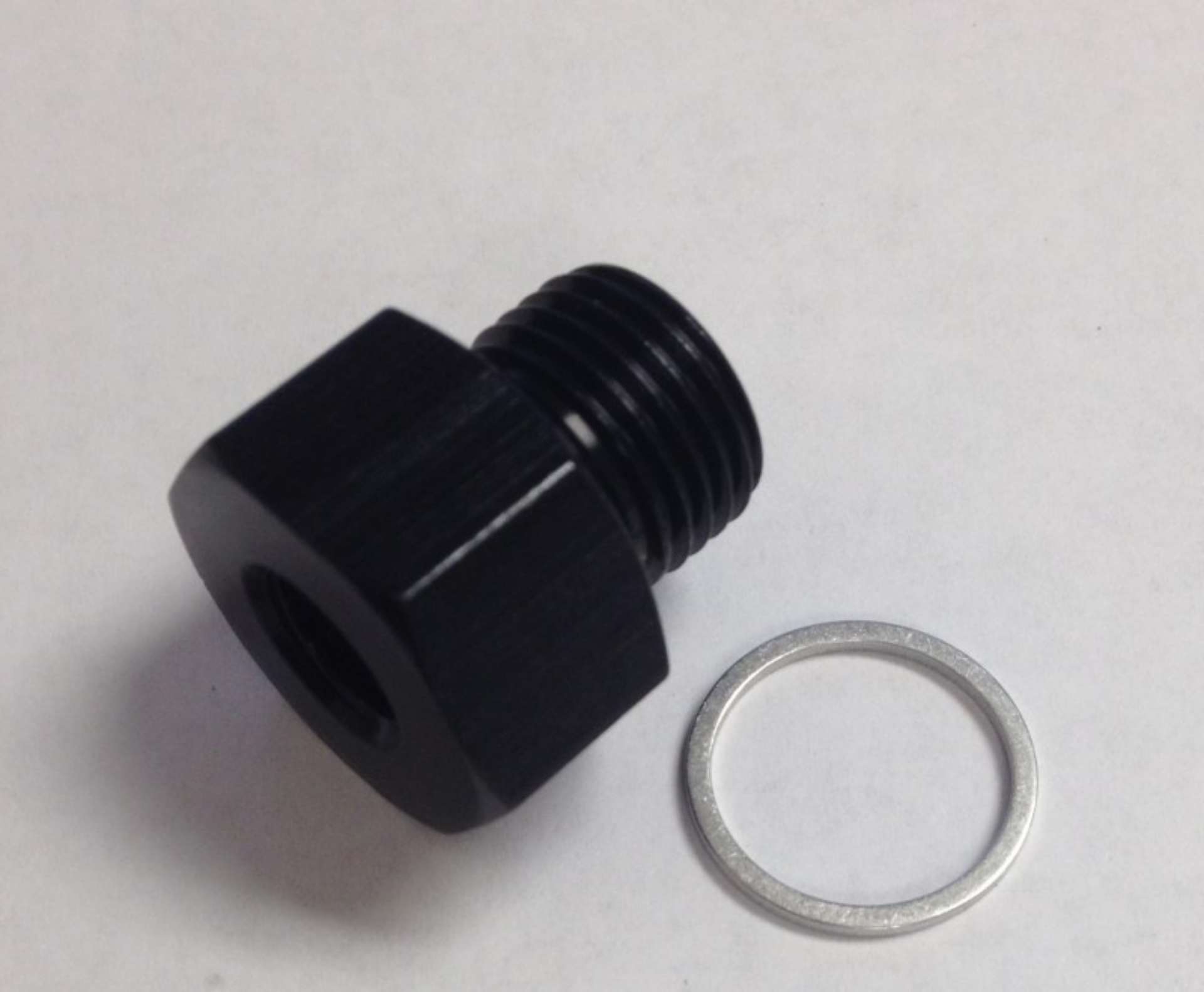 Picture of Fragola 3-4in NPT Oil Temp Adapter Black