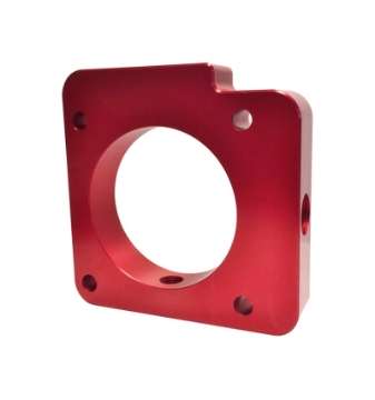 Picture of Torque Solution Throttle Body Spacer Red Subaru WRX 2006-2014 - STI 2004-2015