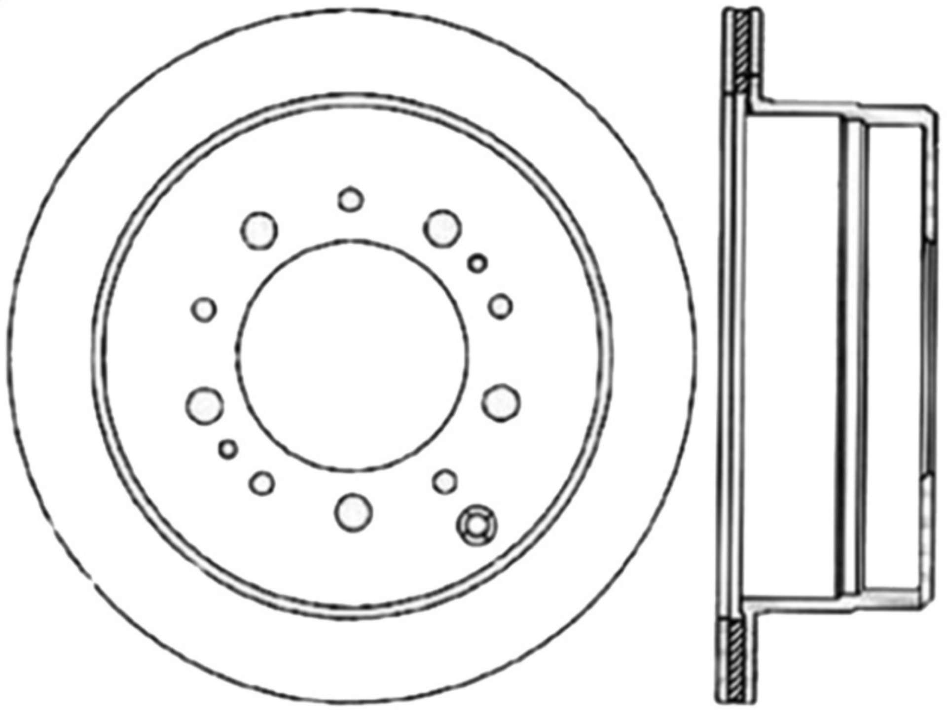 Picture of StopTech 98-07 Toyota Land Cruiser Rear Right Slotted Sport Cryo Brake Rotor