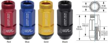 Picture of Project Kics Leggdura Racing Shell Type Lug Nut 53mm Open-End Look 16 Pcs + 4 Locks 12X1-5 Black