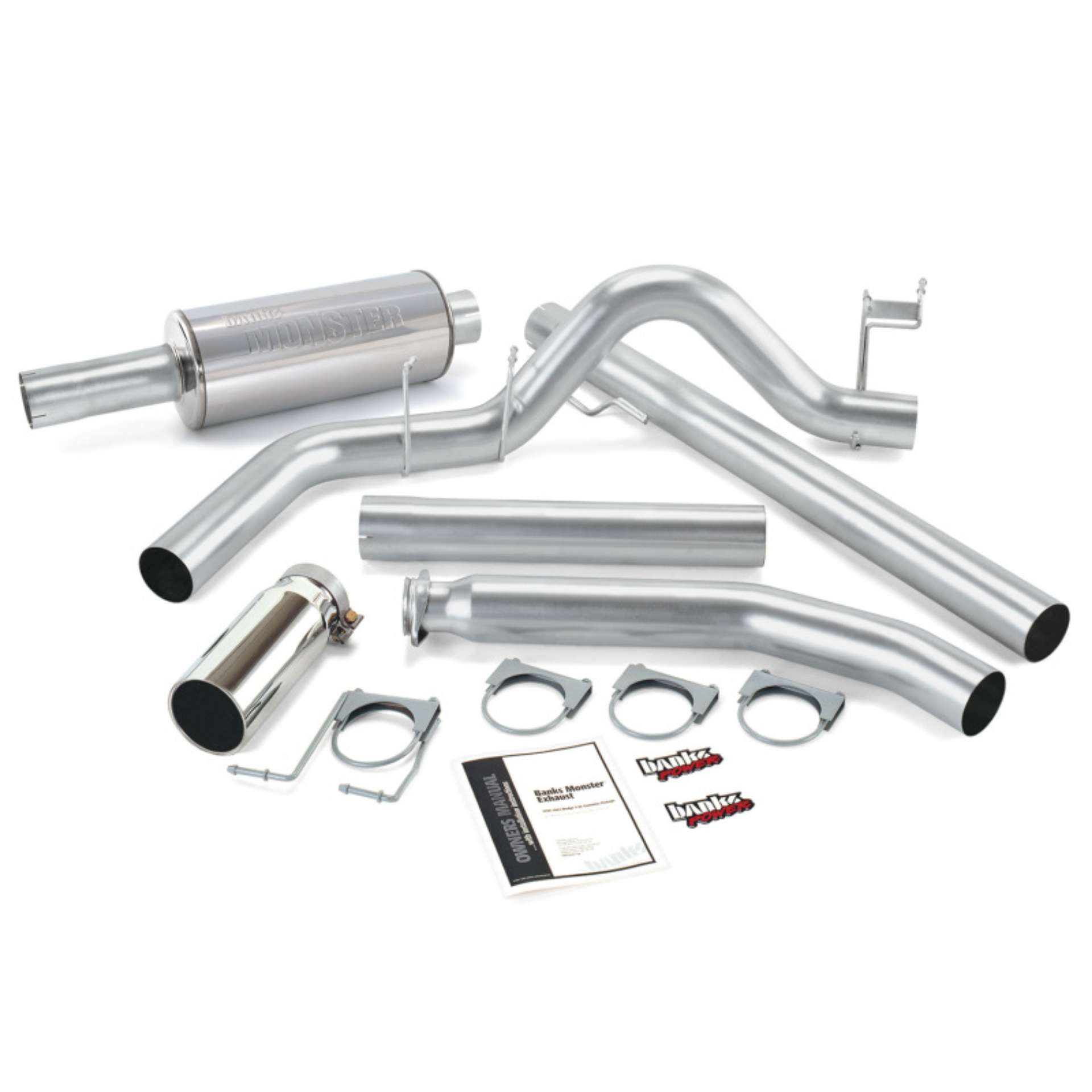 Picture of Banks Power 98-02 Dodge 5-9L Std Cab Monster Exhaust System - SS Single Exhaust w- Chrome Tip