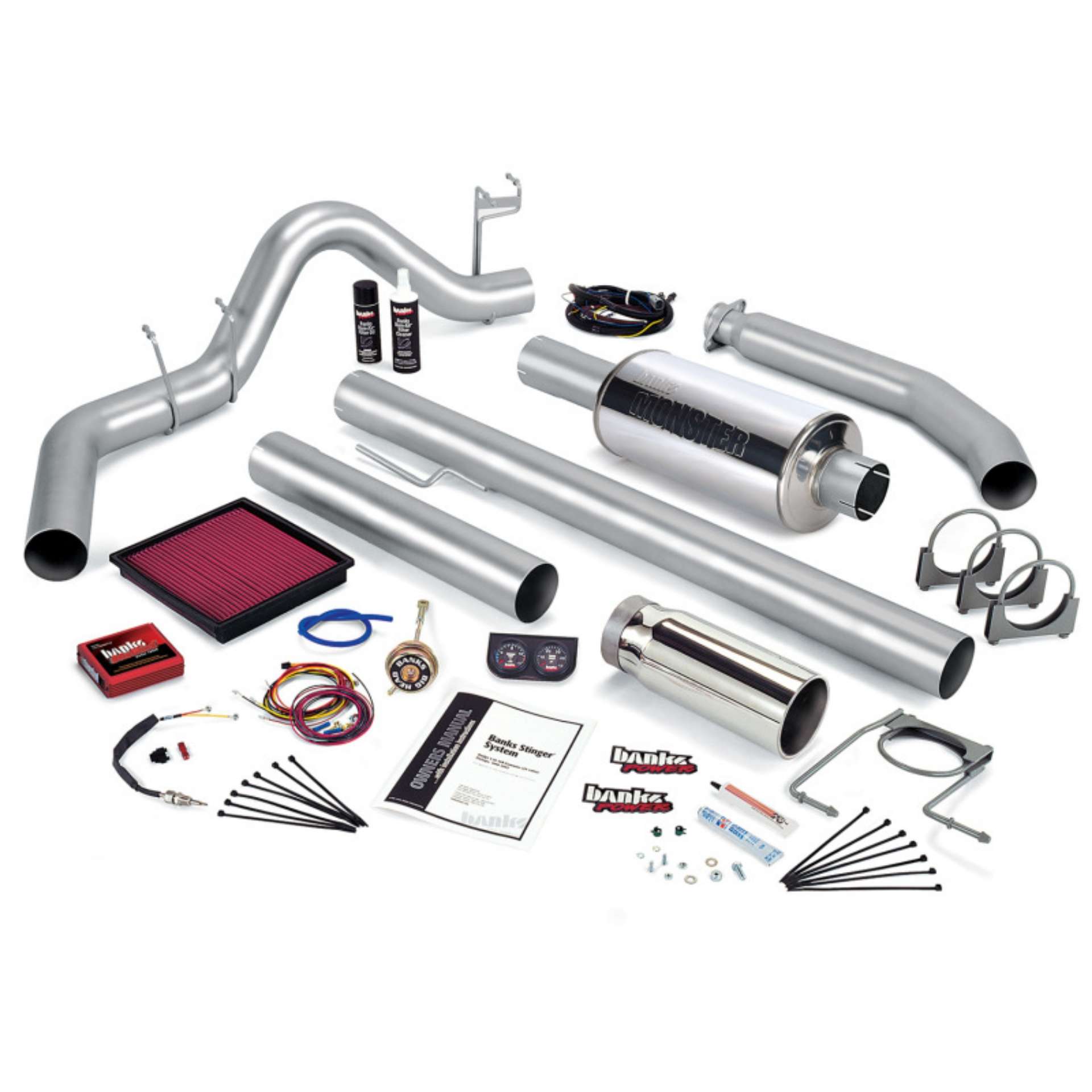 Picture of Banks Power 01 Dodge 5-9L 235Hp Ext Cab Stinger System - SS Single Exhaust w- Chrome Tip