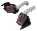 Picture of K&N 14-15 Infiniti Q50 3-7L V6 Dual Silver Typhoon Short Ram Intakes