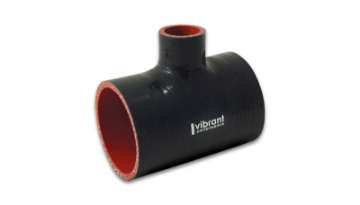 Picture of Vibrant 4 Ply Reinforced Silicone T Adapter - 2in Outlet ID x 4in OAL x 1in Branch ID BLACK