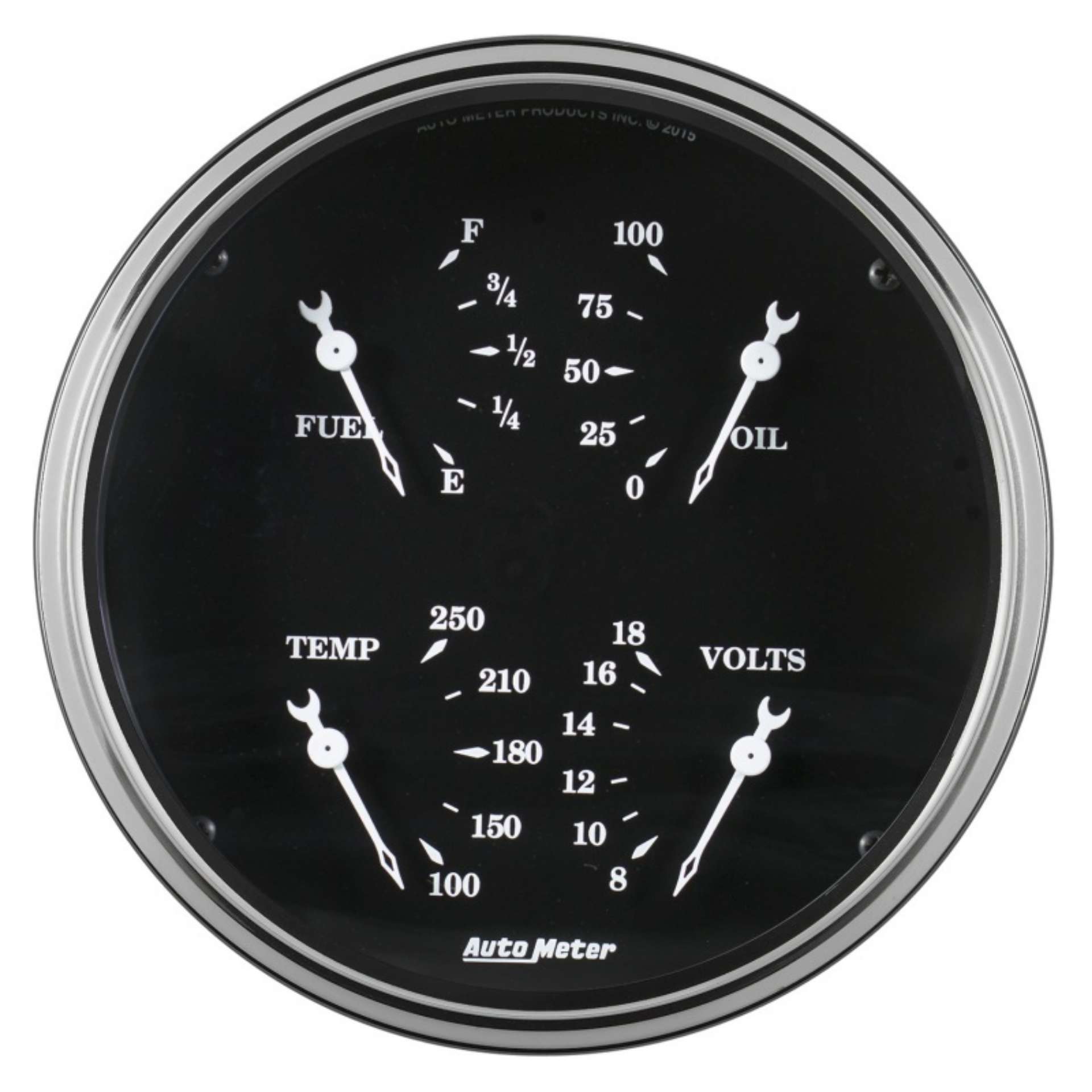 Picture of Auto Meter Gauge Quad 5in 240E-33F Elec Old Tyme Black