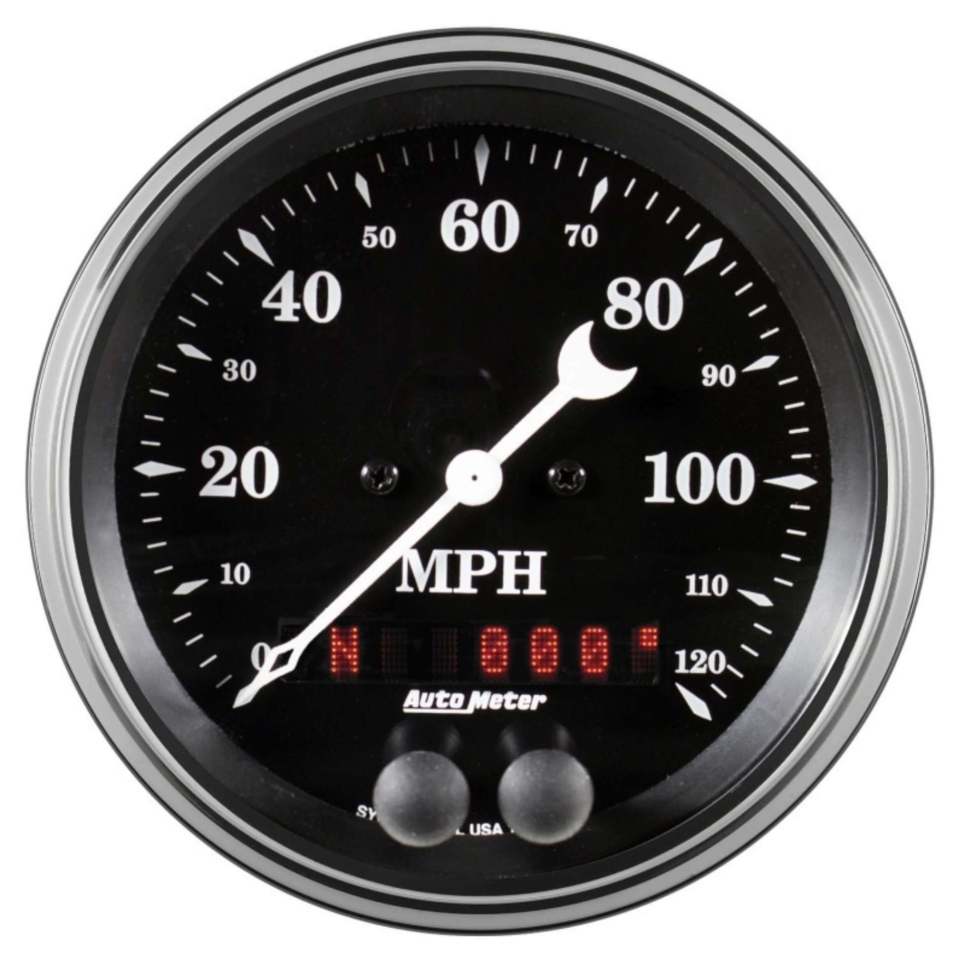 Picture of Auto Meter Gauge Speedometer 3 3-8in 120mph GPS Old Tyme Black