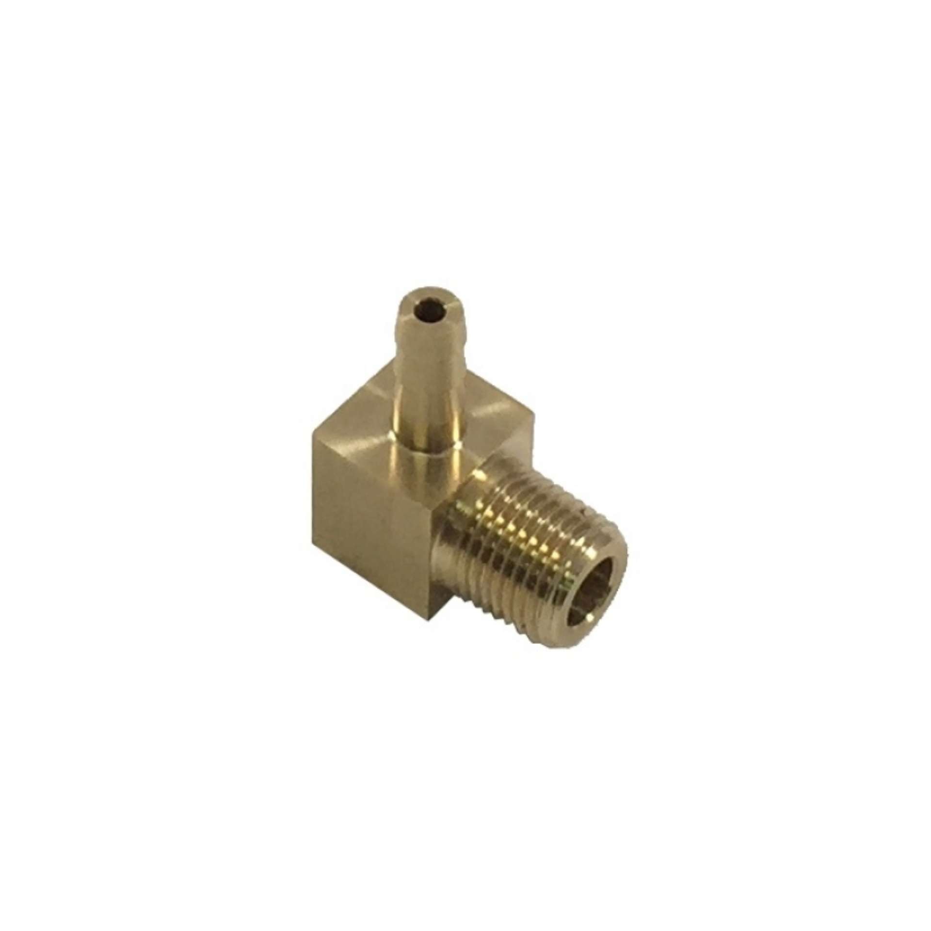 Picture of Torque Solution Brass 1-8 in NPT Fitting: Universal 90 Degree Barb