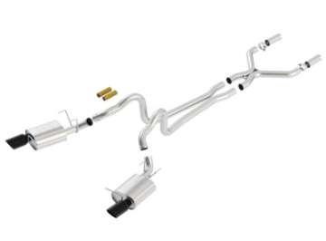 Picture of Borla 2011-2012 Mustang GT 5-0L Black Chrome 4-5in Rd Tip ATAK Catback Exhaust