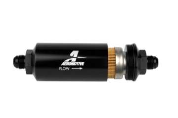 Picture of Aeromotive In-Line Filter - AN -8 Male 10 Micron Fabric Element Bright Dip Black Finish