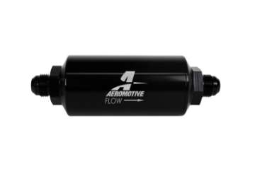 Picture of Aeromotive In-Line Filter - AN -8 Male 10 Micron Fabric Element Bright Dip Black Finish