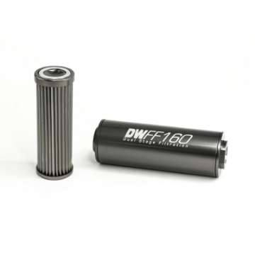 Picture of DeatschWerks Stainless Steel 8AN 10 Micron Universal Inline Fuel Filter Housing Kit 160mm