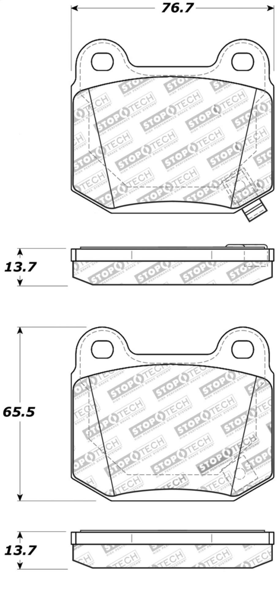 Picture of StopTech Street Touring ST-22 2-Piston Rear Caliper Brake Pads