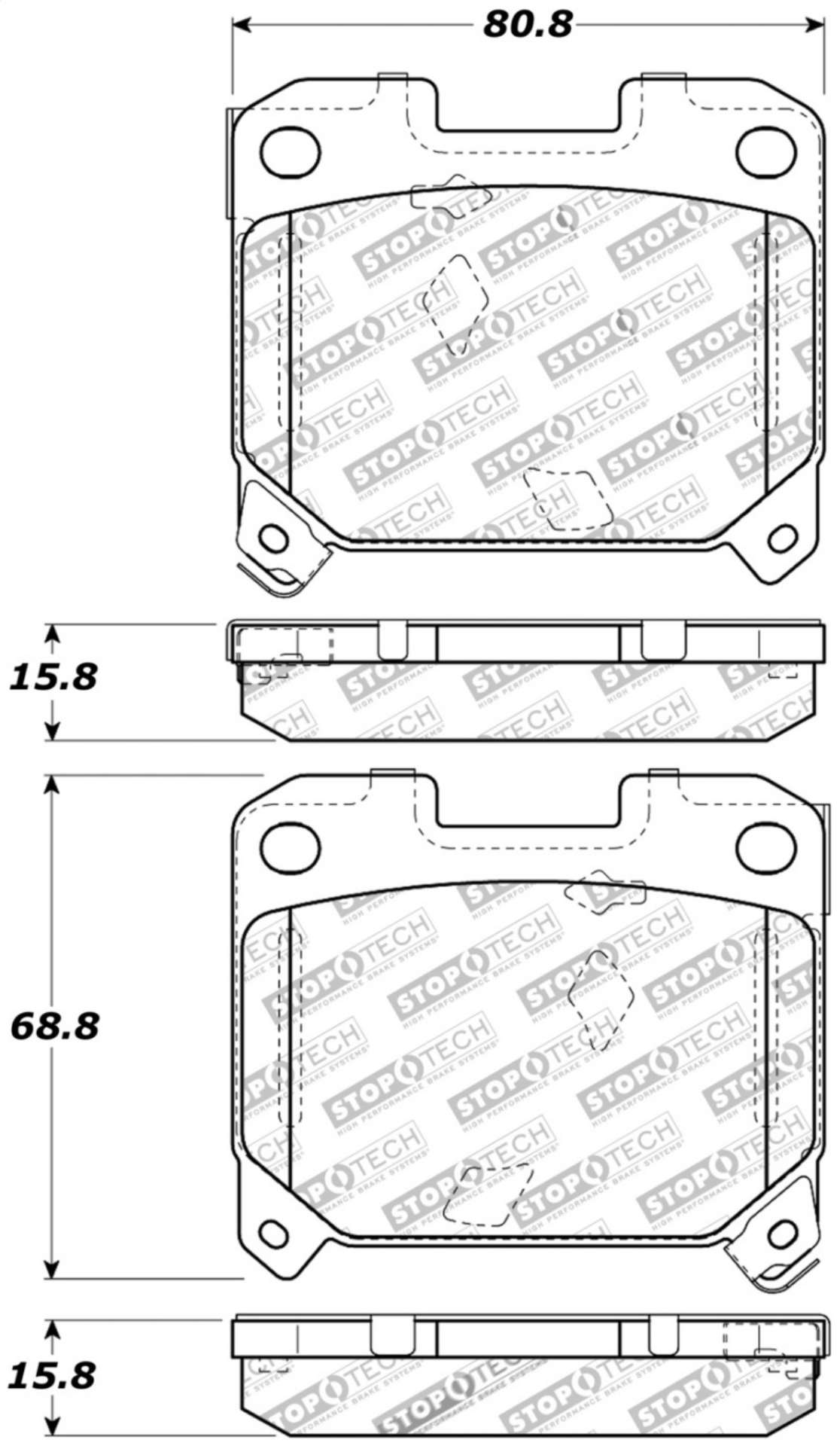 Picture of StopTech Street Touring 5-93-98 Toyota Supra Turbo Rear Brake Pads