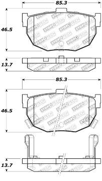 Picture of StopTech Street Touring Hyundai Elantra-Tiburon - Kia Spectra Rear Brake Pads