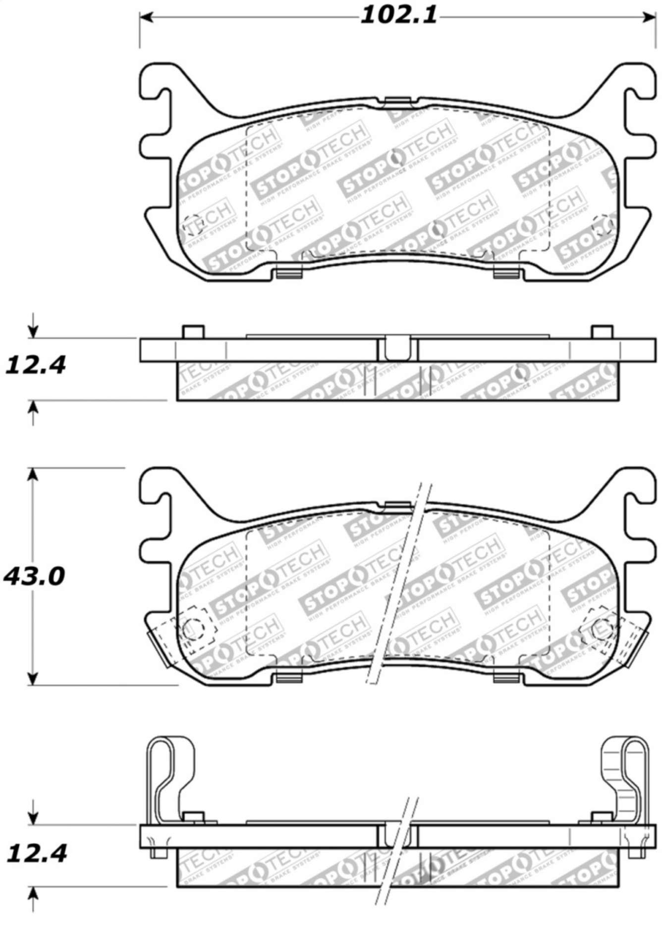 Picture of StopTech Street Touring 94-97-99-05 Miata w- Normal Suspension Rear Brake Pads D636