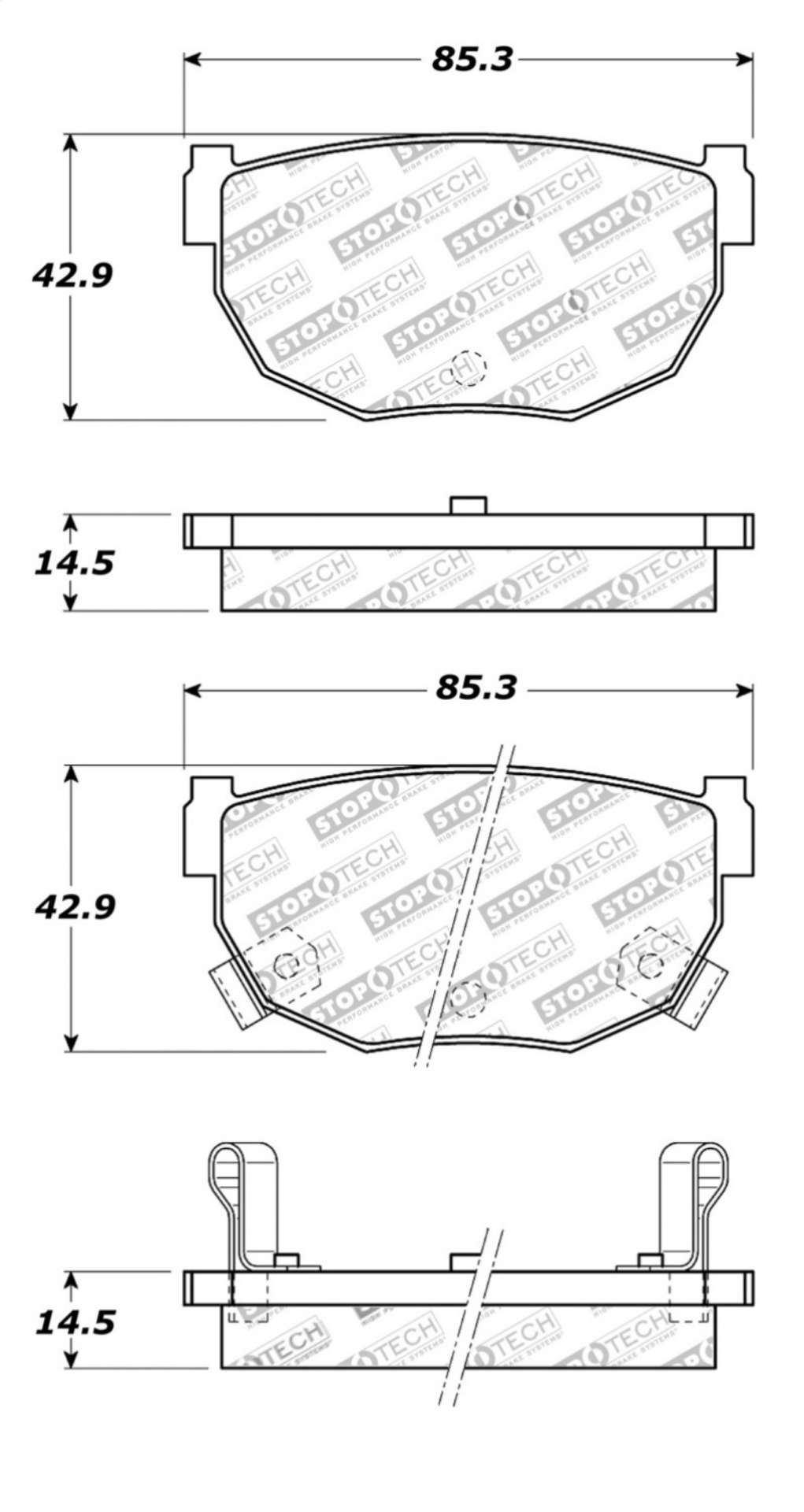 Picture of StopTech Street Touring 89-98 240SX Rear Brake Pads