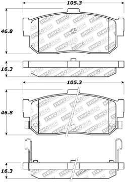 Picture of StopTech Street Touring 91-11-00 Infiniti G20-95-10-00 I30-I35 Rear Brake Pads