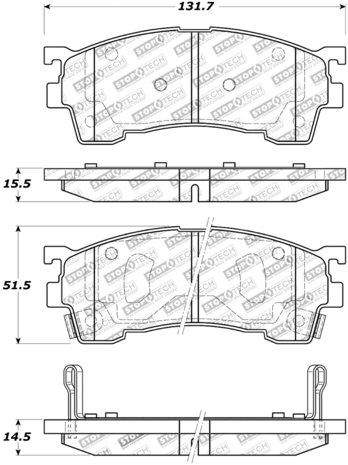 Picture of StopTech Street Touring 93-97 Ford Probe - 93-97 Mazda MX-6 Front Brake Pads