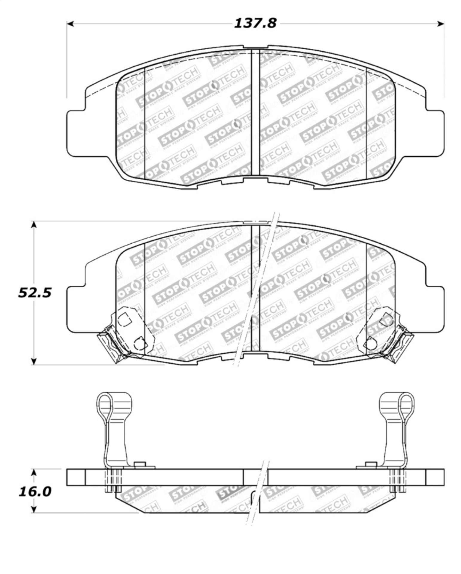 Picture of StopTech Street Touring 98-02 Honda Accord Coupe-Sedan Front Brake Pads