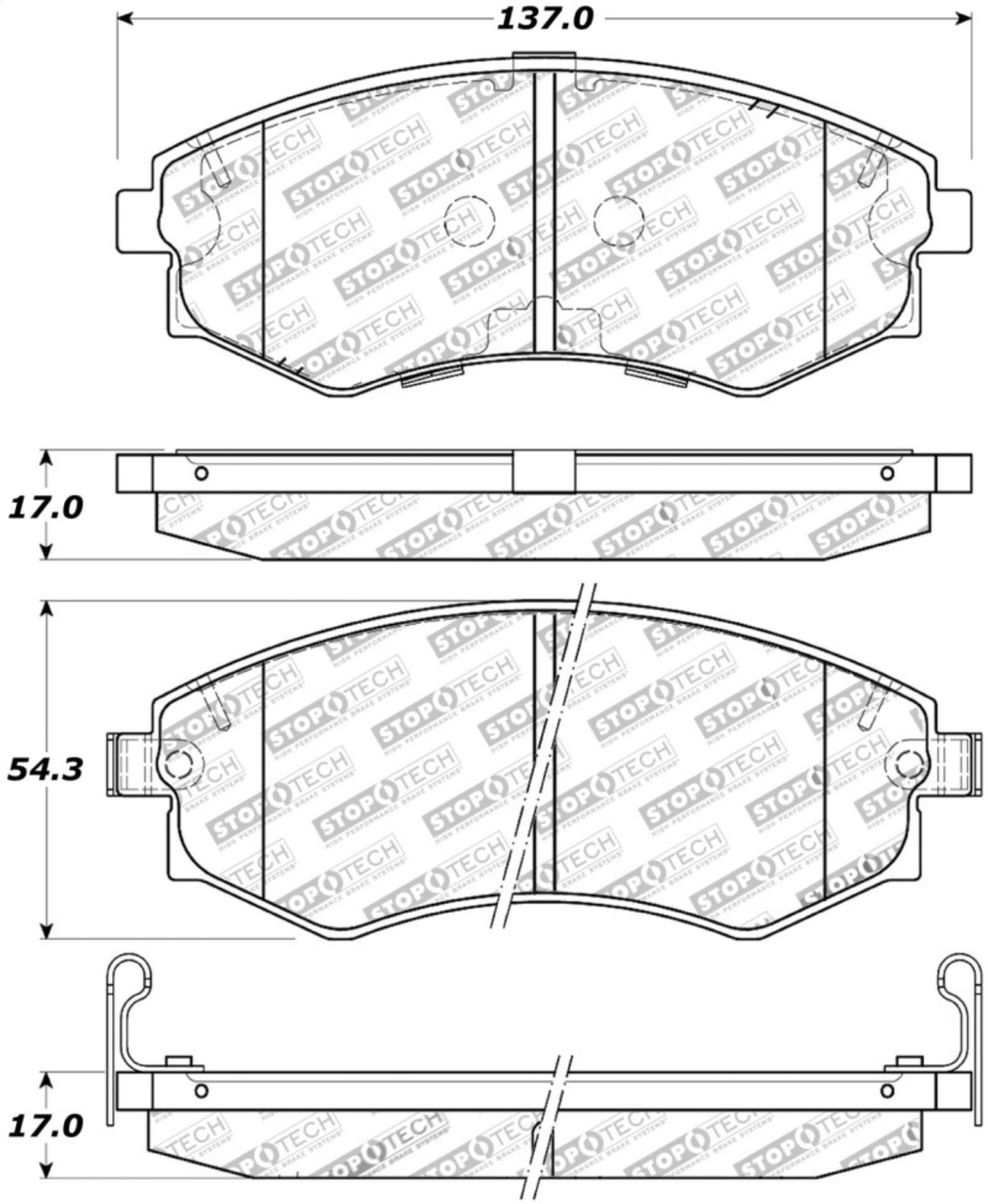 Picture of StopTech Street Touring 89-1-94 Nissan 240SX w-ABS Front Brake Pads