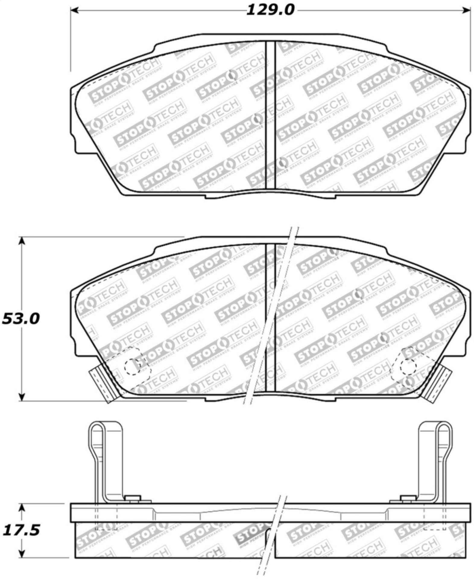 Picture of StopTech Street Touring 90-93 Acura Integra - 90-93 Honda Civic Front Brake Pads