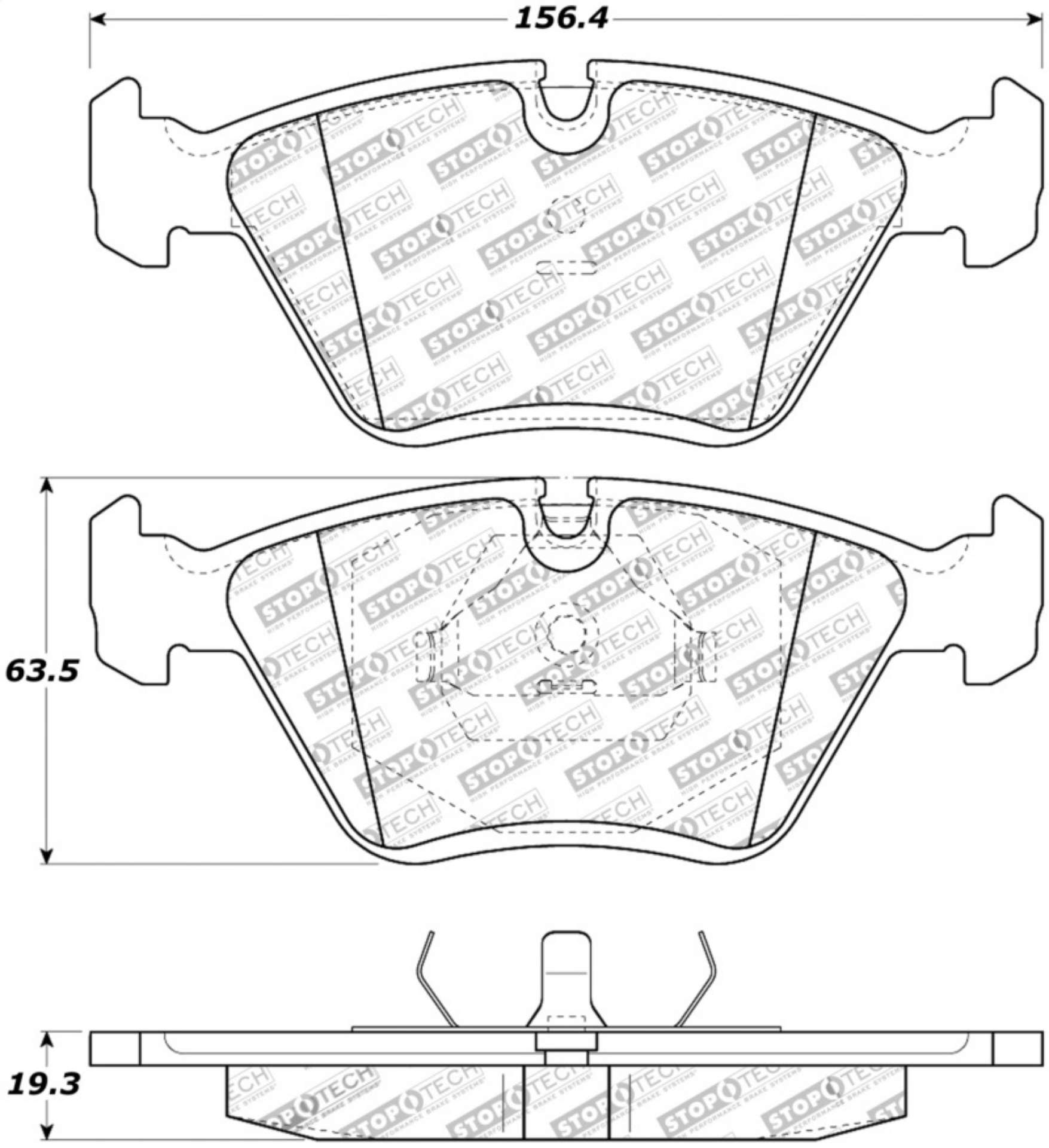 Picture of StopTech 95-99 BMW M3 - 01-07 M3 E46 - 89-93 M5 - 98-02 Z3 M series Front Brake Pads