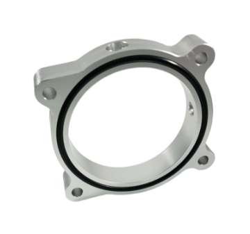 Picture of Torque Solution Throttle Body Spacer Silver: Ford Mustang GT 5-0L 2011-2016